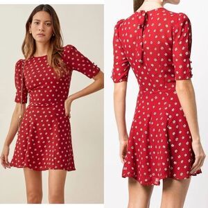 Reformation Bard Mini Red Dress Size 4